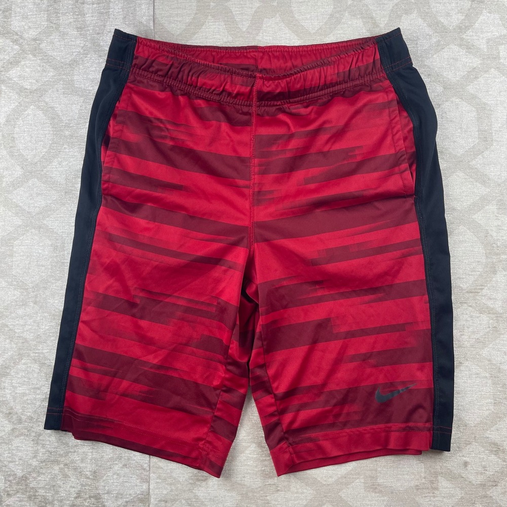 Nike Dri-FIT Shorts Mens Medium Red Black Graphic Training Athletic 707706-687